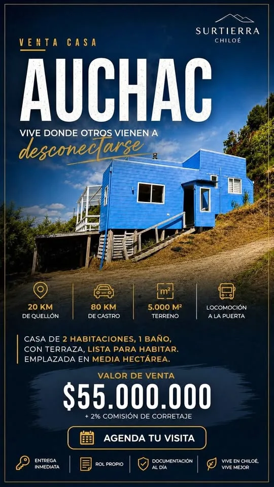 Se vende casa con vista al mar + media hectárea