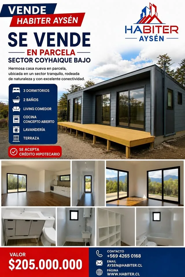 Casa en Venta en Coyhaique | 3 Dormitorios | 2 Baños | 100 m² | $205.000.000 - 2